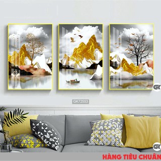 Bộ 3 Bức Tranh Pha lê -  Phong cảnh tuyệt đẹp - Trang trí không gian hiện đại, sang trọng