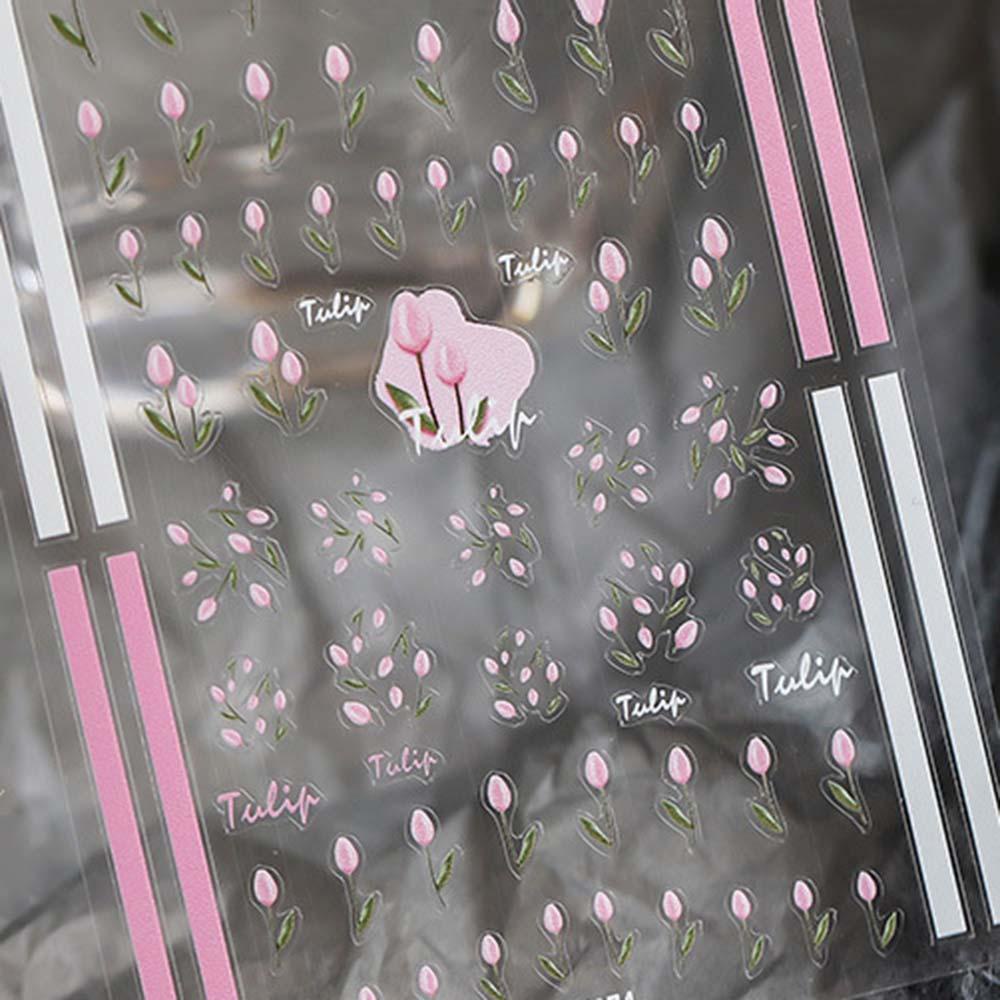 Miếng Dán Trang Trí Móng Tay 5D DIY Hình Hoa Hồng Vàng Xinh Xắn