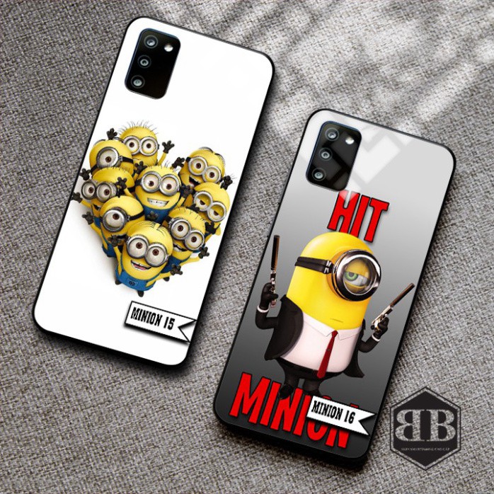 Ốp lưng kính cường lực Samsung Galaxy A02s hình minion siêu chất