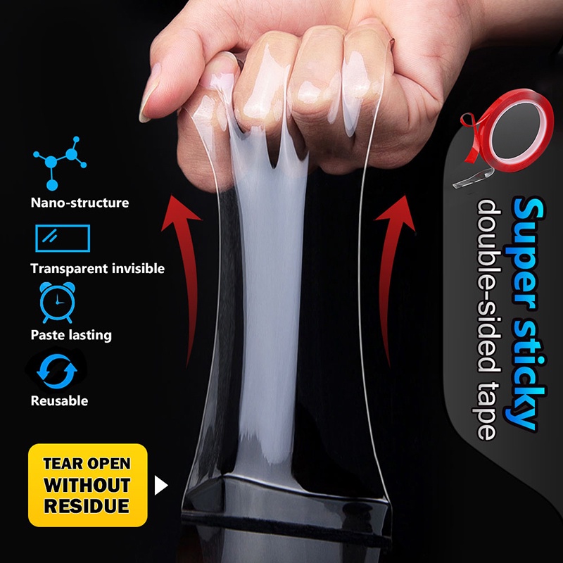 Cuộn Băng Keo Hai Mặt 5M Rộng 10/15MM Trong Suốt Hai Mặt