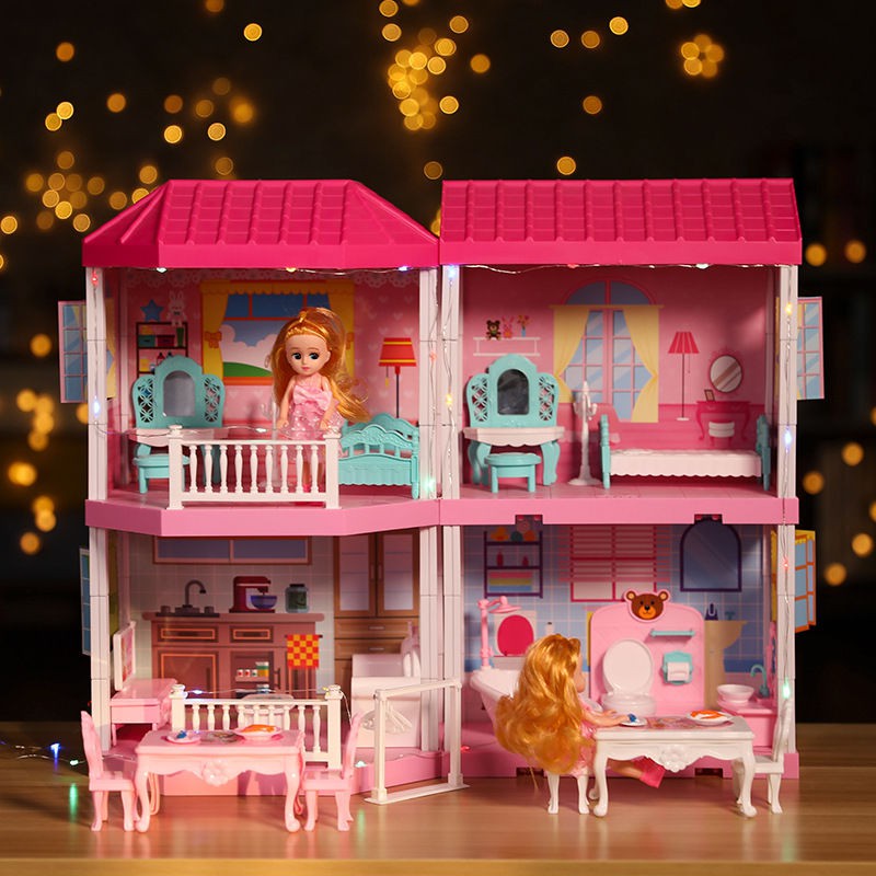 girl play house đồ chơi mô phỏng bộ lâu đài công chúa nhà búp bê Barbie mẫu biệt thự đứa trẻ 6 tuổi 8