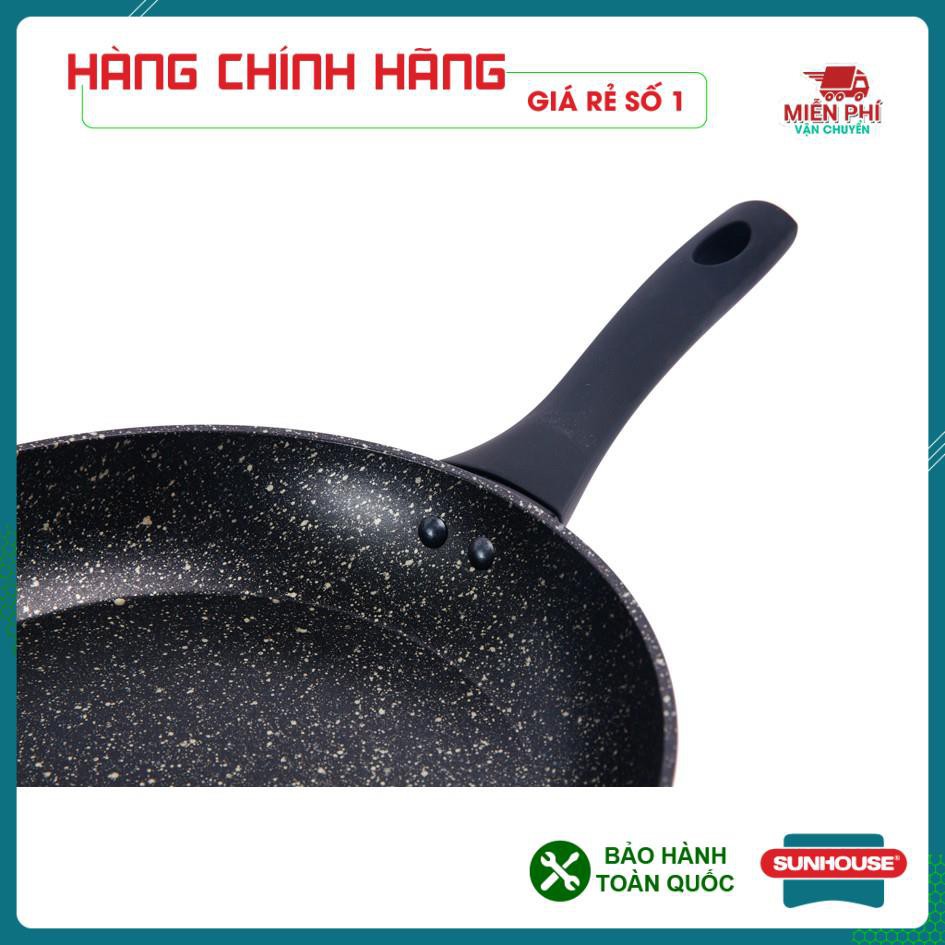 CHẢO ĐÁ HOA CƯƠNG ĐÁY TỪ SUNHOUSE 24CM, 28CM, 30CM [SFP24B, SFP26B, SFP28B], CHẢO ĐÁ HOA CƯƠNG CHỐNG DÍNH, KHÁNG KHUẨN.