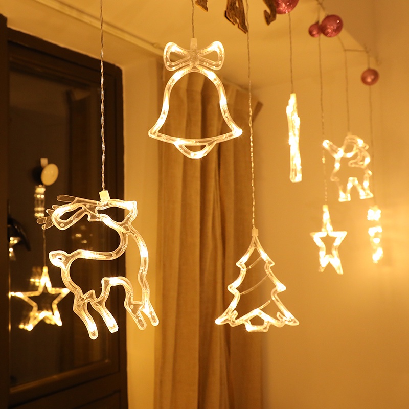 Dây Đèn led 3.6m Hình Ngôi Sao / Chuông Giáng Sinh Trang Trí Trong Nhà / Cây Thông Noel