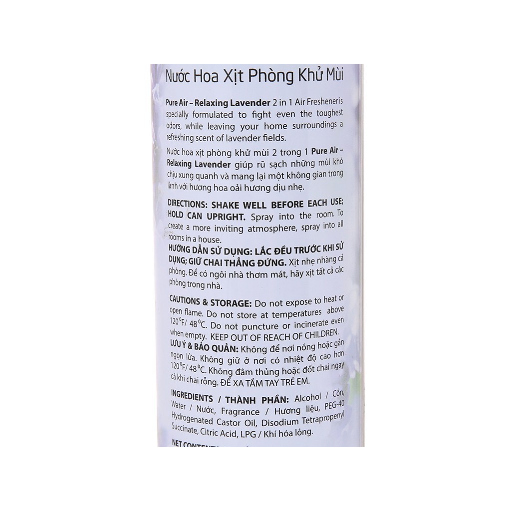 Nước hoa xịt phòng Pure Air Lanvender 280ml