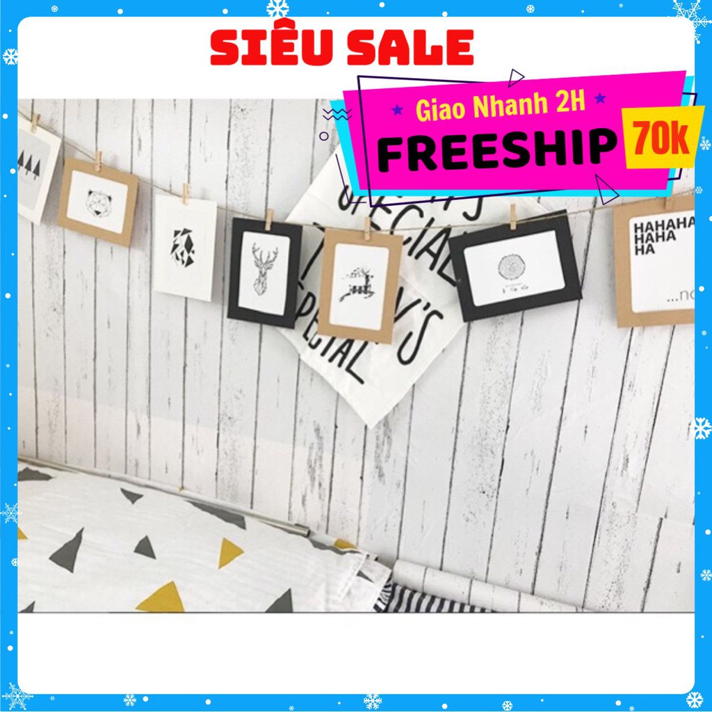 10m Giấy dán tường (decal cuộn) giả gỗ trắng trang trí đẹp khổ 45cm