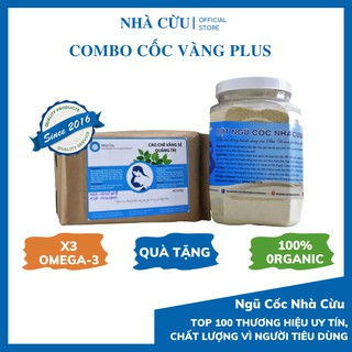 Combo ngũ cốc lợi sữa Nhà Cừu, 1kg bột ngũ cốc Cốc Vàng Plus và 0,5 kg cao chè vằng