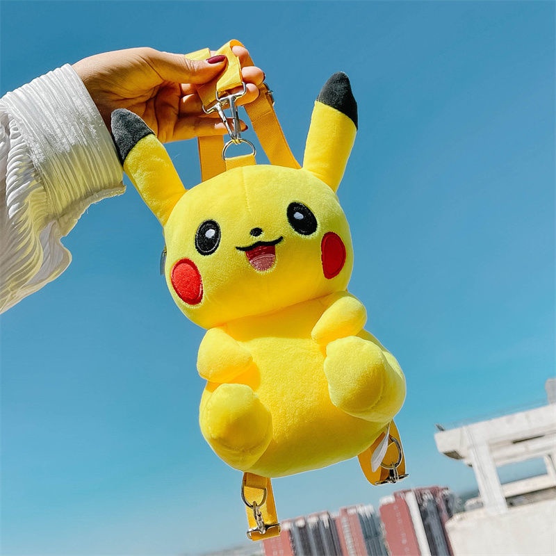Balo Thú Nhồi Bông Hoạt Hình Pikachu Dễ Thương Cho Bé 2021