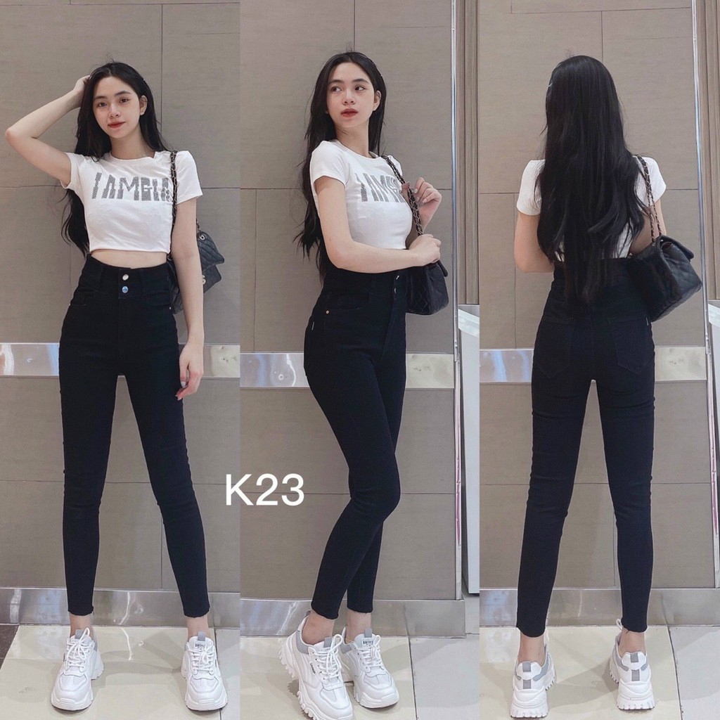 [HÌNH THẬT] QUẦN JEANS SKINNY CO GIÃN - 3 MÀU ĐEN, XANH - CẠP CAO ÔM BODY HOT GIRL - QUẦN BÒ DÀI TRƠN BASIC 25