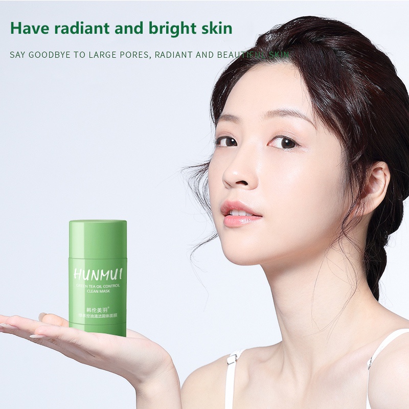 Mặt Nạ Làm Sạch Trà Xanh, Kem Kiểm Soát Dầu Loại Bỏ Mụn Đầu Đen Mặt Nạ Dưỡng Ẩm Làm Mát Da Mặt Bùn thu ​nhỏ lỗ chân lông Mặt Nạ