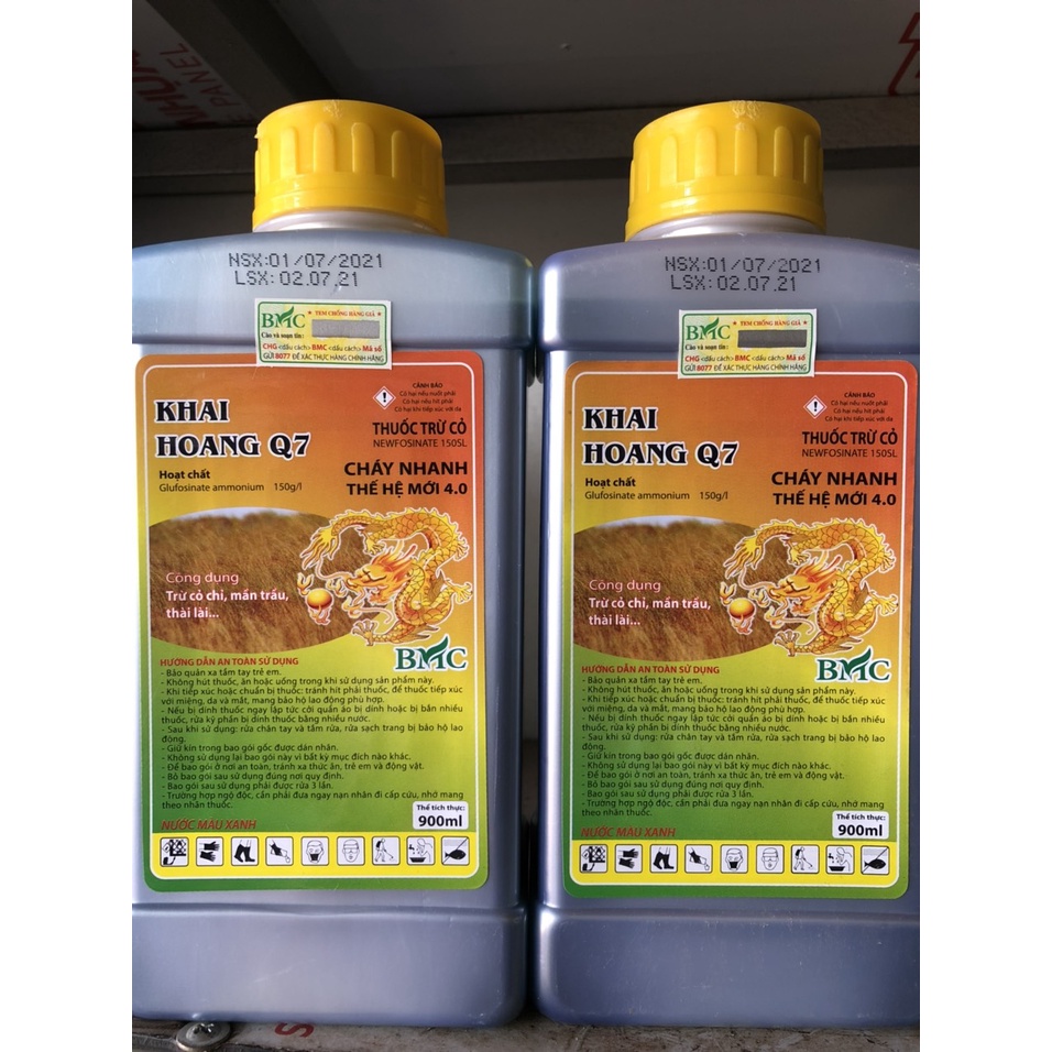 THUỐC CỎ CHÁY THẾ HỆ MỚI KHAI HOANG Q7 - 900 ML - cỏ cháy nhanh thế hệ mới 4.0- có tem chống hàng giả