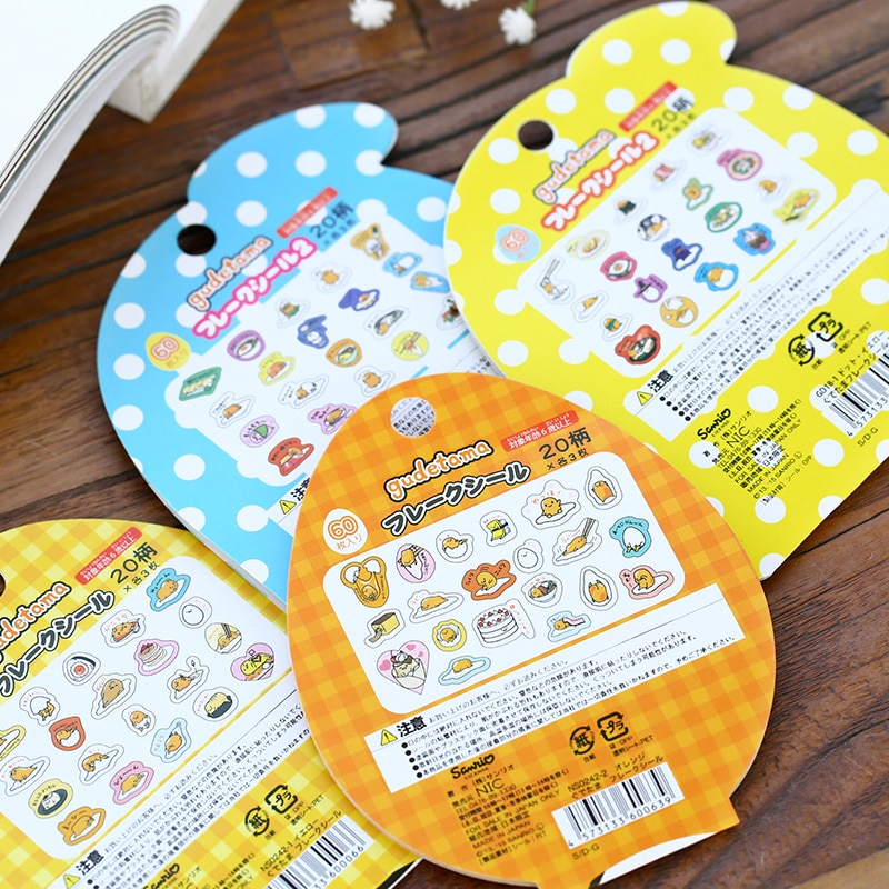 Set 60 Sticker Trang Trí Hình Trứng Lười Biếng Ngộ Nghĩnh Đáng Yêu