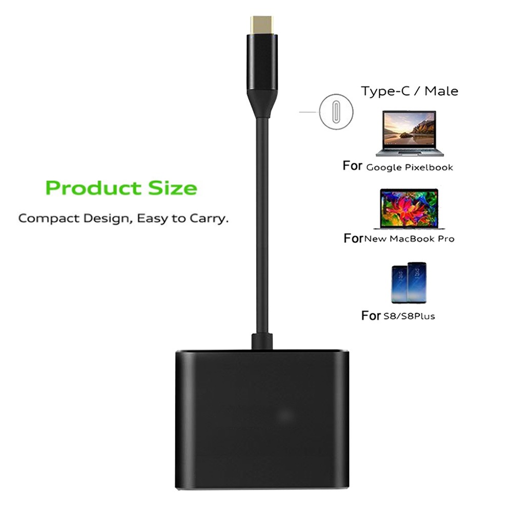 DOONJIEY USB 3.1 Type C to 4K HDMI USB 3.0 Hub Adapter Cable for Macbook