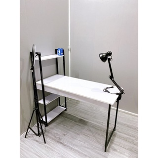 Bàn làm việc, Kèm giá sách, Khung sắt sơn tĩnh điện chịu lực cao, cỡ lớn D1200xR500xC750mm BLV08