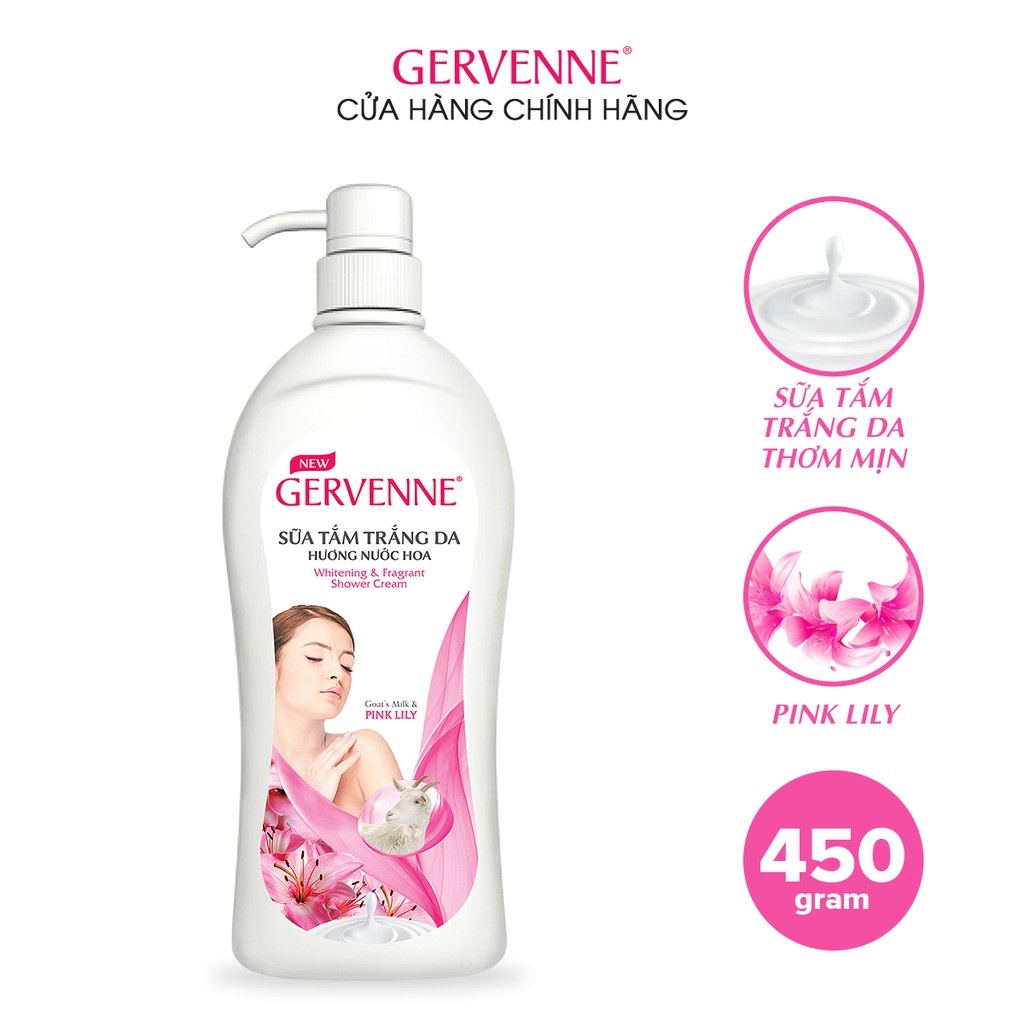 [HB GIFT] Sữa tắm trắng da Gervenne Pink Lily 450gr