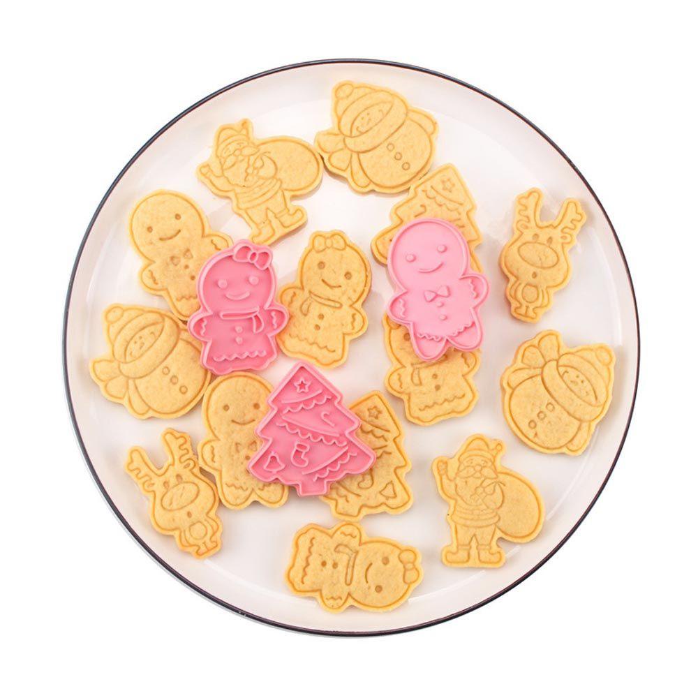 Set 1 / 6 Khuôn Cắt Bánh Quy Tạo Hình Chủ Đề Giáng Sinh 3D Dễ Thương