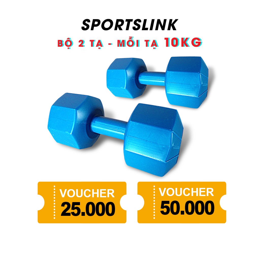 Bộ 2 tạ tay nhựa 10kg VN (Xanh dương)