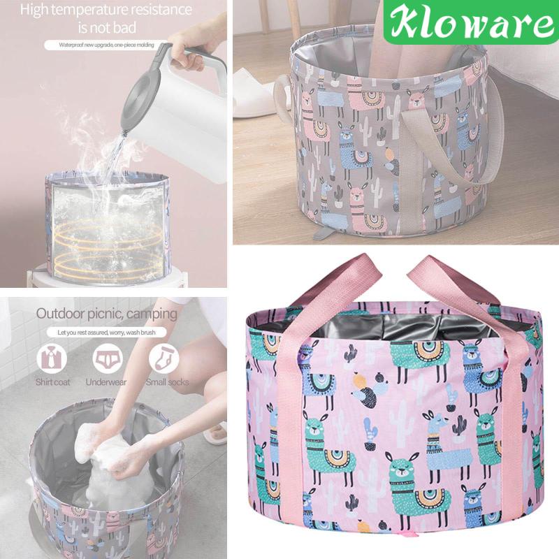 Chậu Ngâm Chân Có Tay Cầm Có Thể Gấp Gọn Tiện Dụng Khi Đi Cắm Trại