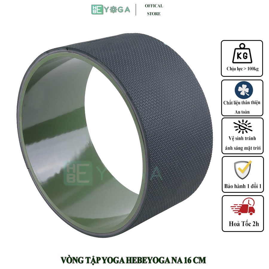 Vòng Tập Yoga Zera Mat Hebeyoga 16cm Cao Cấp Màu Đen