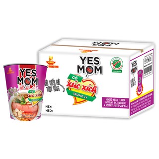 Mì ăn liền Yes Mom thịt bằm xúc 76g thùng 24 ly