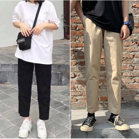 Quần Baggy Nam Vải Kaki Cotton Mềm Sau Khi Giặt, Quần Kaki Baggy Nam Vicenzo Cạp Thun Ống Đứng Đường May Cẩn Thận