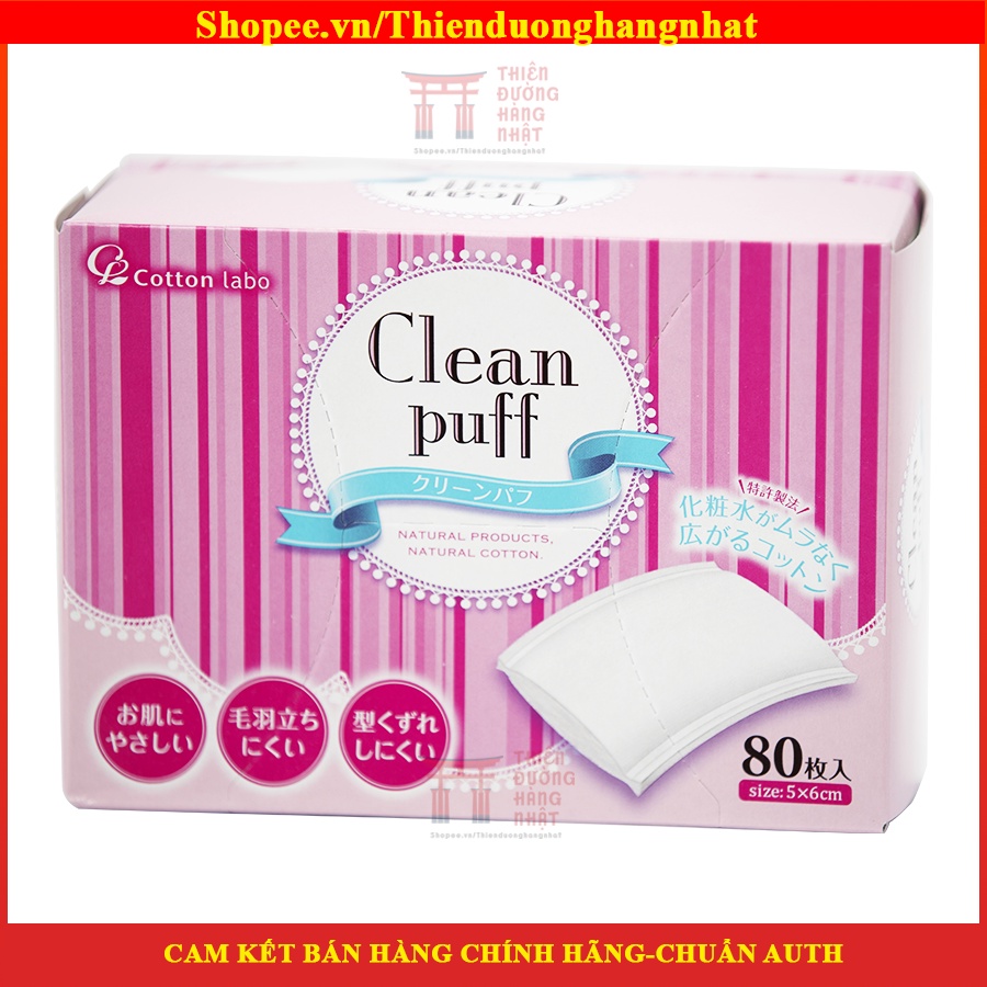 Bông tẩy trang Clean Puff 80 miếng Nhật - Giá sỉ