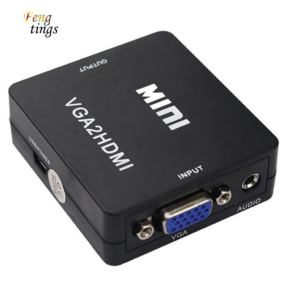 Adapter chuyển đổi cổng 1080P HD VGA sang HDMI USB 3.5mm cho Laptop/ máy tính bàn