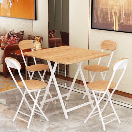 Bộ 1 bàn 4 ghế gấp gọn kích thước 80x80cm, bộ bàn ghế ăn gia đình đa năng