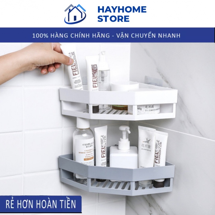 Kệ Góc Tam Giác Nhựa Dán Góc Tường Đa Năng Cho Bếp &amp; Nhà Tắm