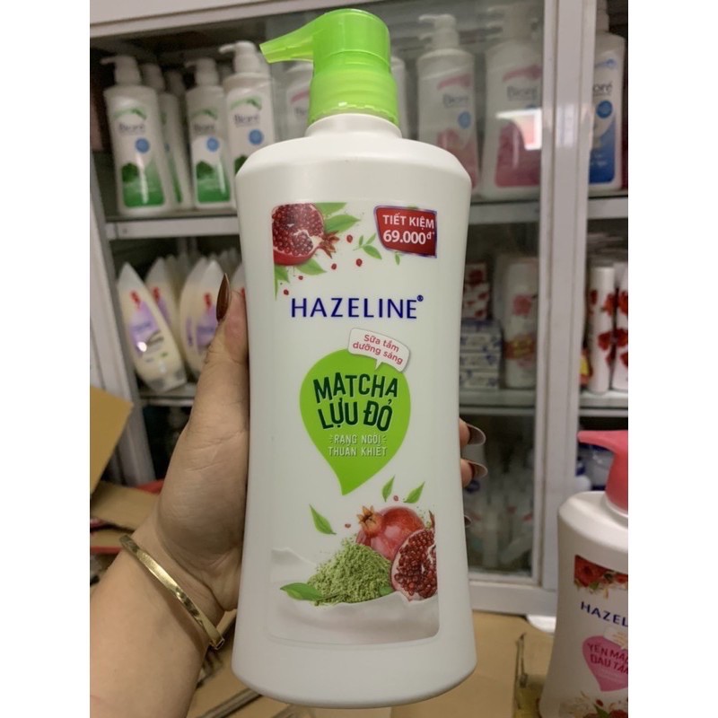 Sữa tắm Hazeline Matcha Lựu Đỏ & Yến Mạch Dâu Tằm 670g