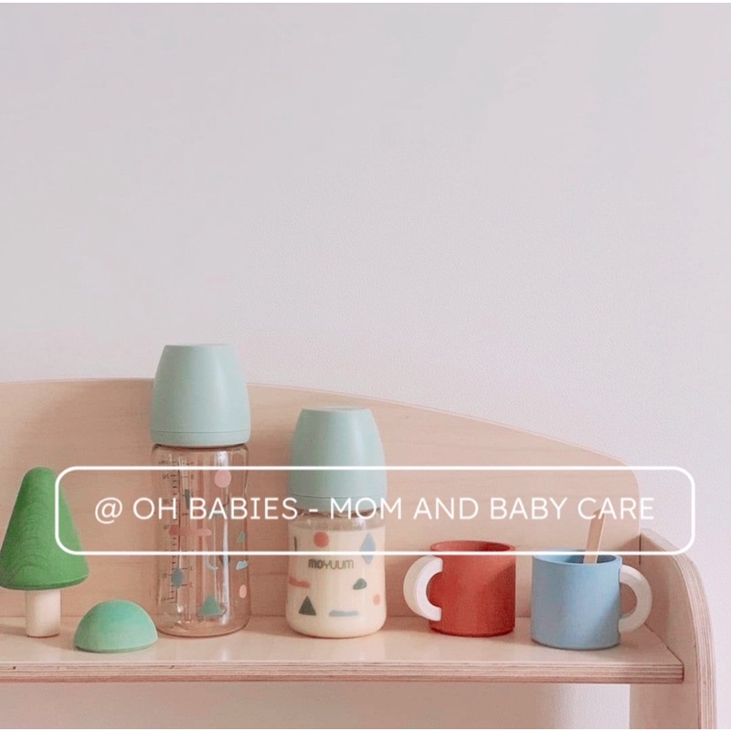 Bình sữa Moyuum Cloud, mẫu mới Limited 2021 Họa Tiết Xanh Lá, moyuum mây 170ml/270ml [OH BABIES]