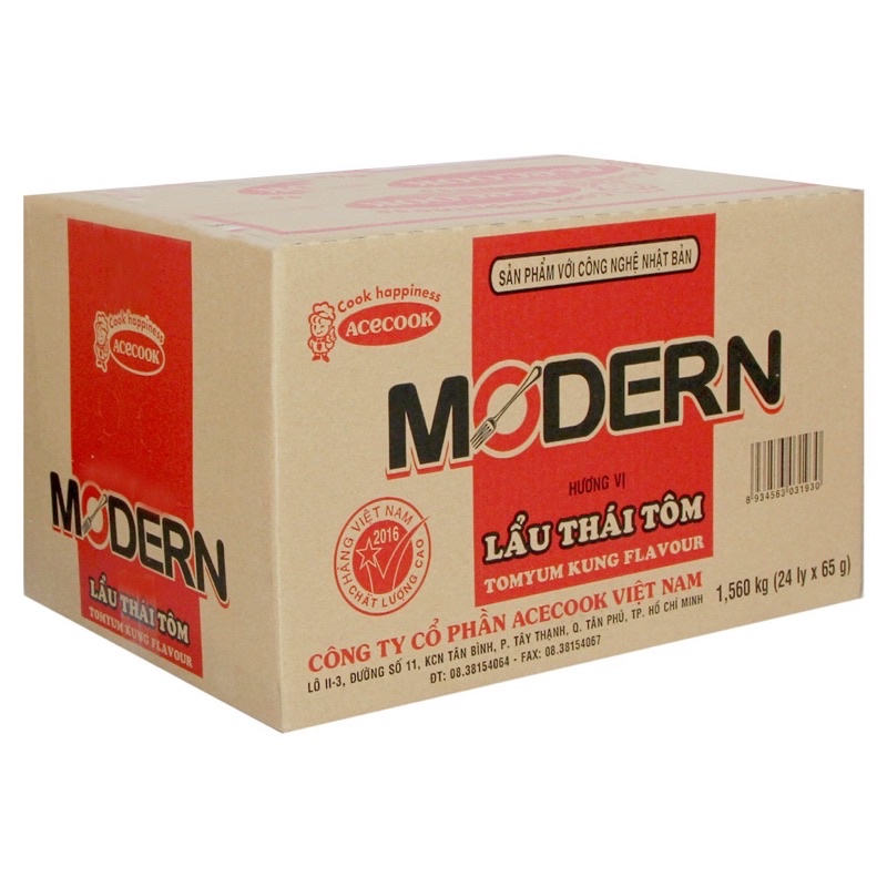 Thùng 24 ly mì Modern Lẩu Thái tôm