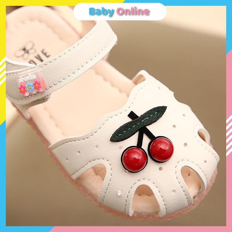 Sandal Bé Gái Hình Chery Đáng Yêu Đế Mềm Chống Trơn Chống Cấp Cho Bé Từ 0 - 4 Tuổi