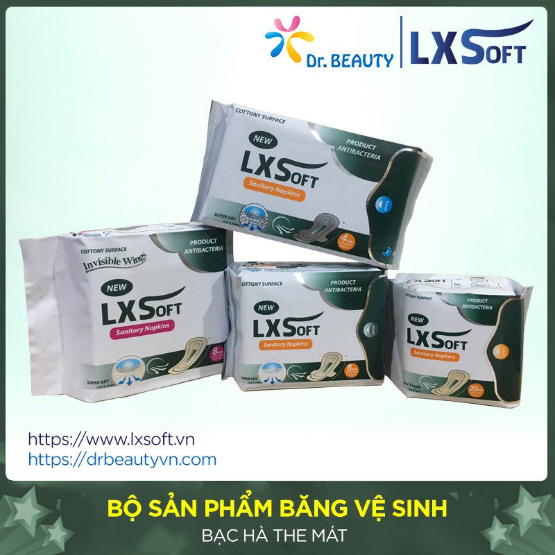 [Chính hãng] Băng Vệ Sinh LXSOft 👰 Ban Ngày, Hàng Ngày, Ban Đêm👰 Bạc hà the mát.