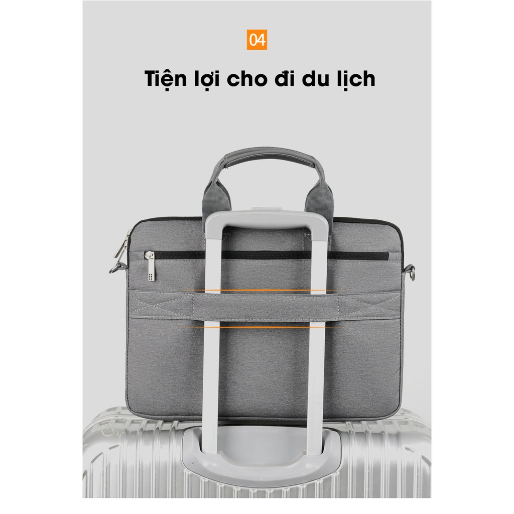 Cặp đựng laptop GUBAG TL04 cho nam công sở, có dây đeo chéo tiện lợi, túi máy tính văn phòng 13 14 15,6inch | BigBuy360 - bigbuy360.vn