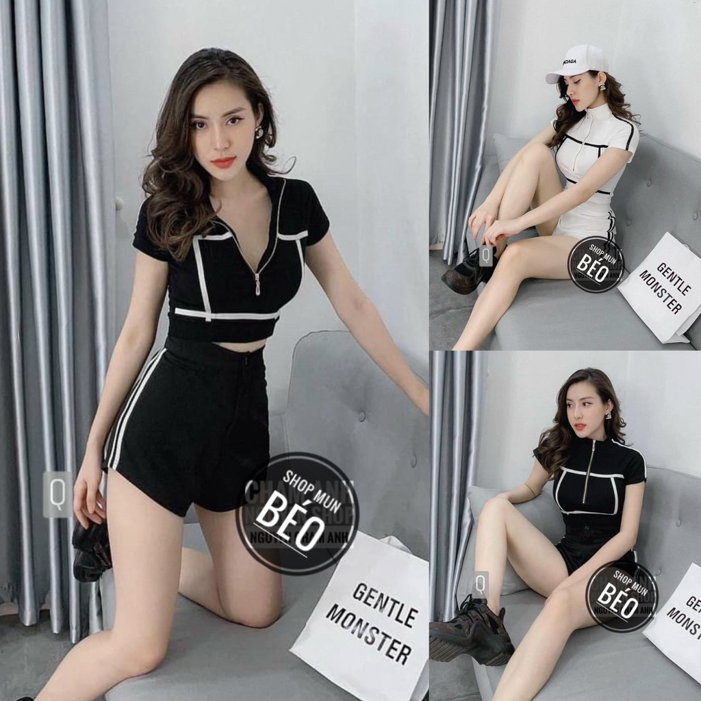 Set Áo Dây Kéo Kèm Quần Chất Thun Borip Thích Hợp Mặc Đi Làm Đi Chơi Đi Dạo Phù Hợp Với Mọi Phong Cách
