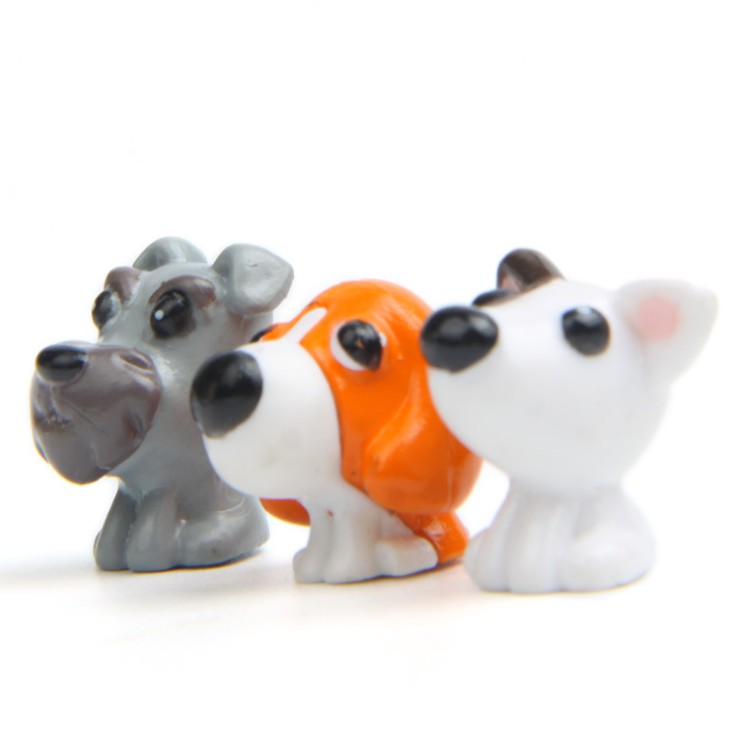 KHO-HN * Mô hình 03 chú chó nhỏ (có bán bát đựng thức ăn) trang trí tiểu cảnh, DIY