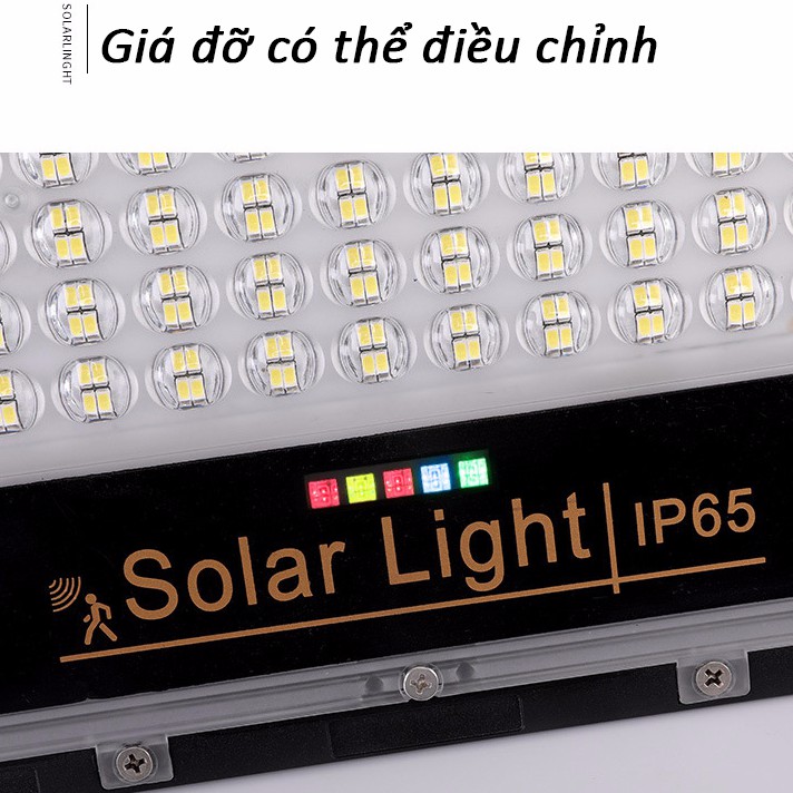 Bộ đèn pha led năng lượng mặt trời công suất 200W mẫu mới 2020 có đèn báo pin chế độ bật tắt tự động cảm biến