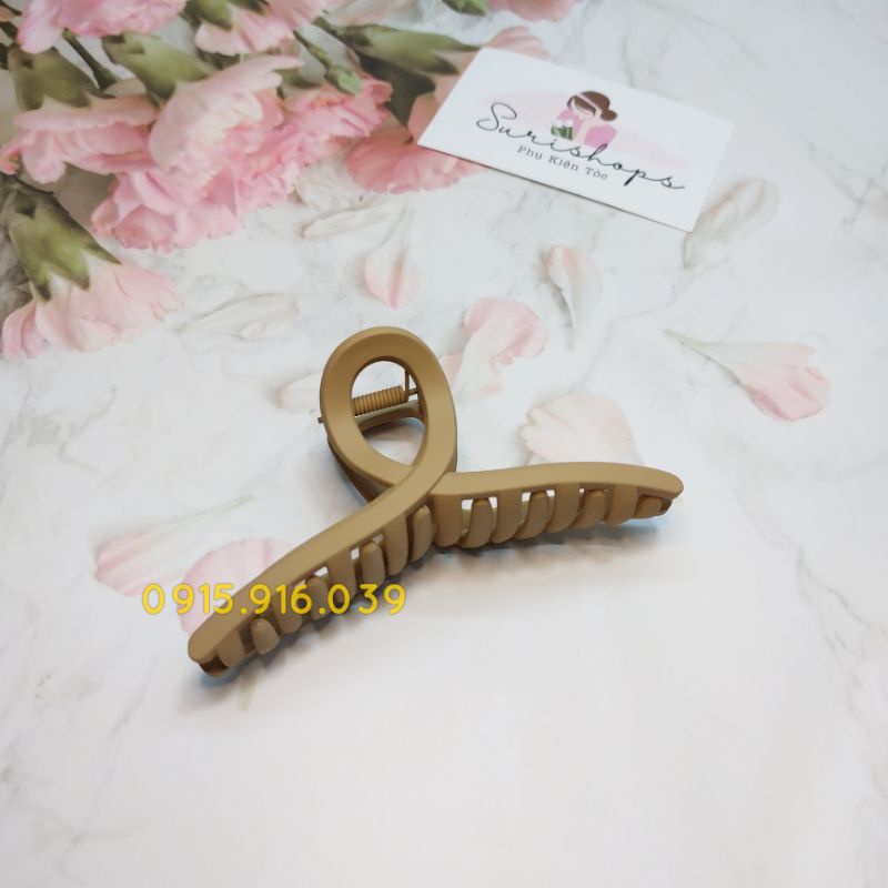 Kẹp tóc càng cua 11 cm, kẹp tóc nhựa màu nâu tây