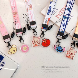 Dây đeo thẻ đa năng cho học sinh nhân viên văn phòng dây strap điện thoại có tag nhựa hoạt hình đáng yêu lanyard