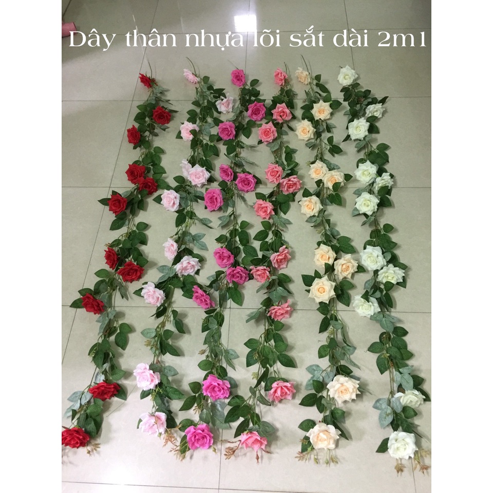 Dây Hồng Cổ, Dây Hoa Giả Trang Trí, Dài 1m7 và 2m1