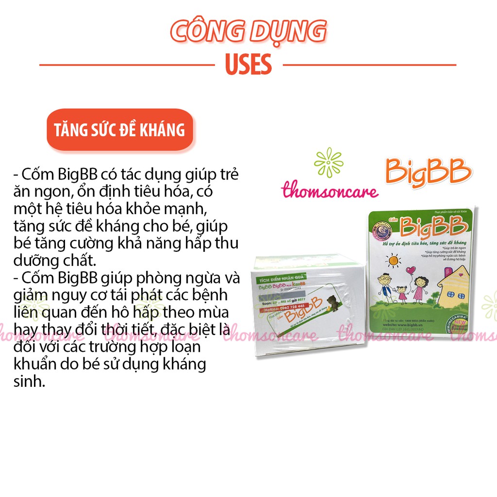 BigBB xanh - Có tem tích điểm tặng quà - hỗ trợ ổn định tiêu hóa, tăng sức đề kháng cho bé - Cốm Big BB hộp 16 gói