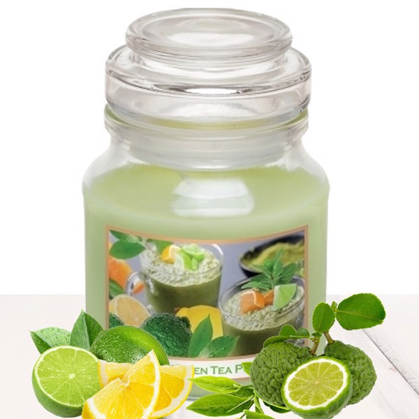 Hũ nến thơm tinh dầu Bartek Green Tea Pudding 130g, thơm phòng, không khói