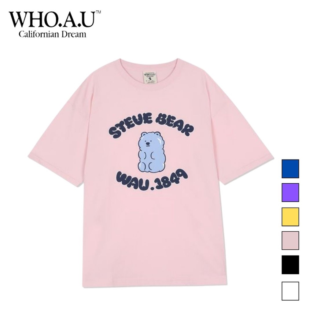 Áo thun Round Letter Gấu Jelly  2022 WHO.A.U WHRPC2692U