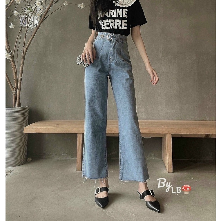 Baggy jean xuông khoen siêu cao