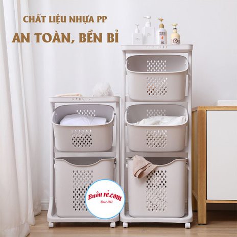 Kệ đựng đồ đa năng 4 tầng Nhựa Việt Nhật (MS: 5567), kệ giỏ nhựa có bánh xe dễ dàng di chuyển tiện lợi -Buôn rẻ 01233