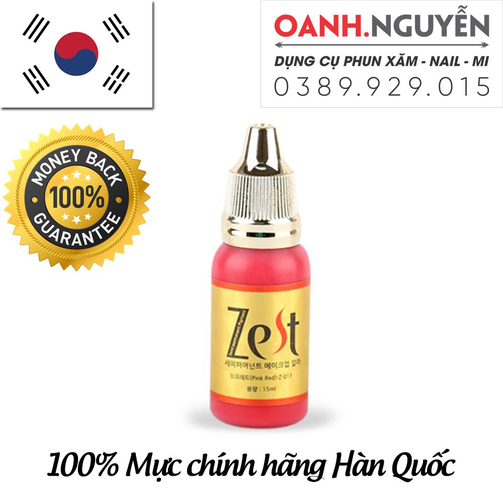 Mực Phun Môi Chính ZEST Hãng Hàn Quốc 15ml