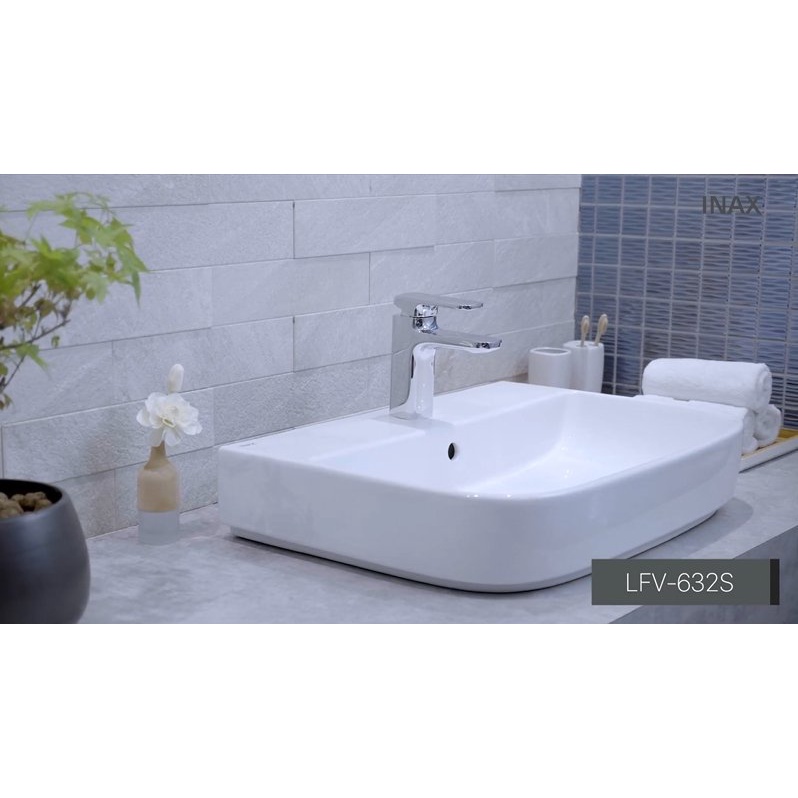 Vòi lavabo nóng lạnh INAX LFV-632S, Vòi chậu rửa tay 2 đường nước, Cam kết chính hãng