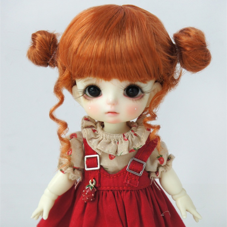 【Doll Wig】3-9inch BJD Ob11 baby ceramic doll wig with mohair wig "Little Nezha" (JD466)