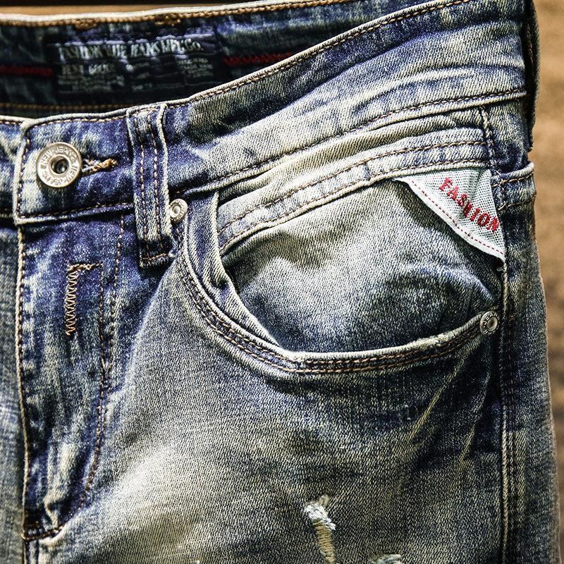 Quần Jeans Nam Kiểu Dáng Retro Thời Trang Phong Cách Âu Mỹ