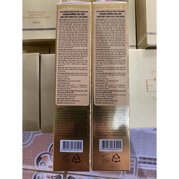 E'ZIE Serum dưỡng da cao cấp tinh chất vàng 24k & Collagen Ezie Luxury 50ml